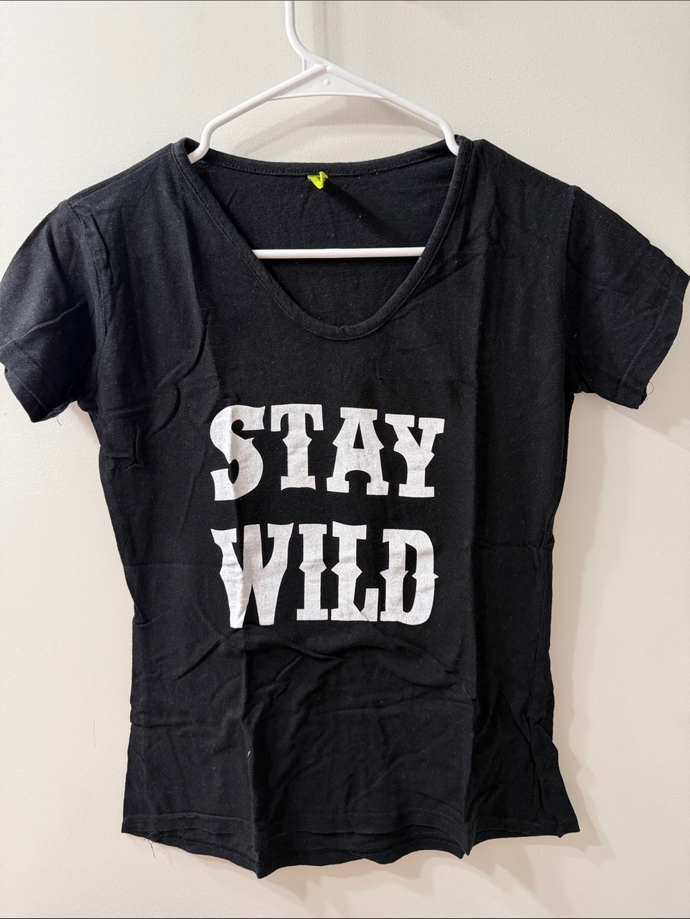 Brinks Black 'Stay Wild' Short Sleeve Tee with White Graphic